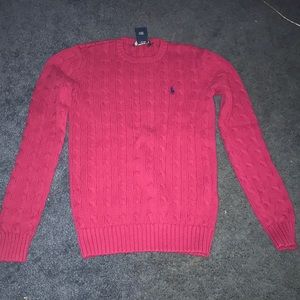 Pink polo long sleeve sweater